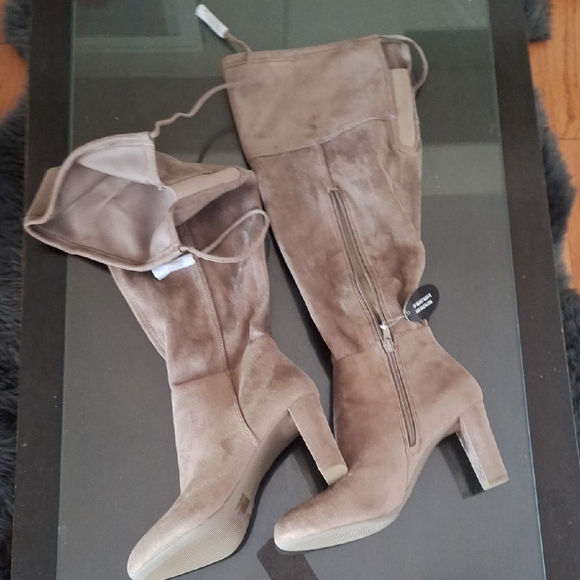 Macy's Chic Brown Over the Knee Boots - Picture 1 of 4